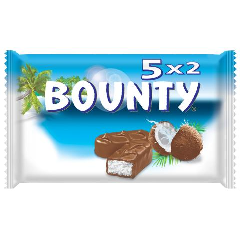 Bounty chocolat au lait fourré de noix de coco - 5x2 - 285g